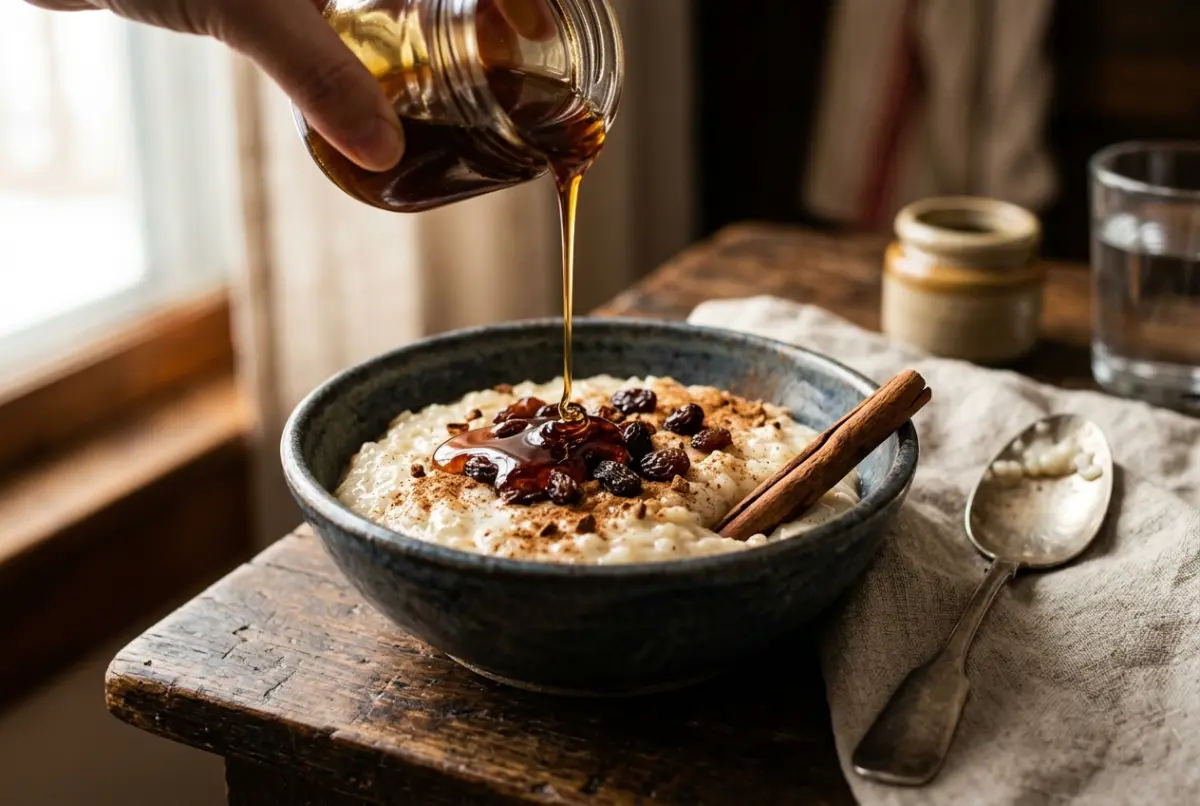 Arroz con leche con miel