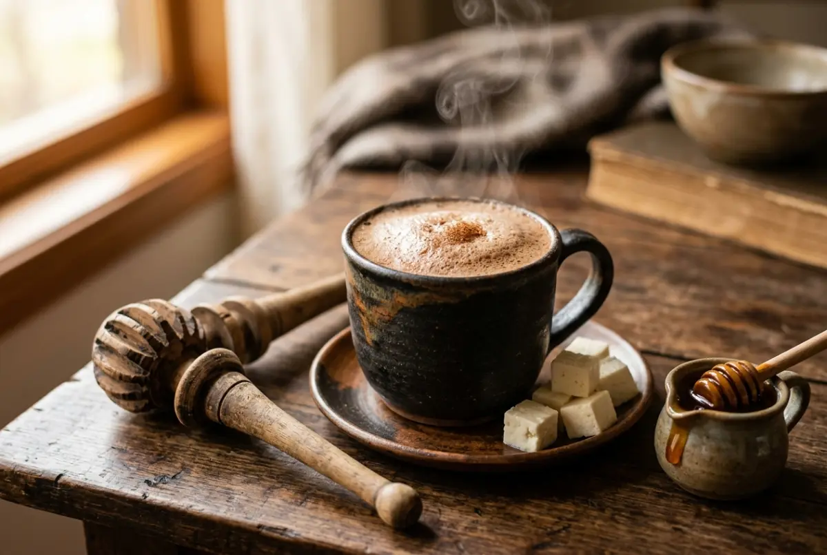 Chocolate caliente con miel