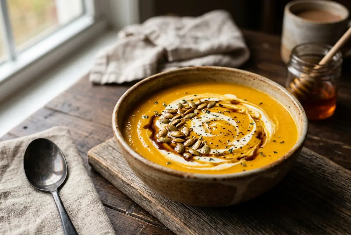 Crema de ahuyama con miel
