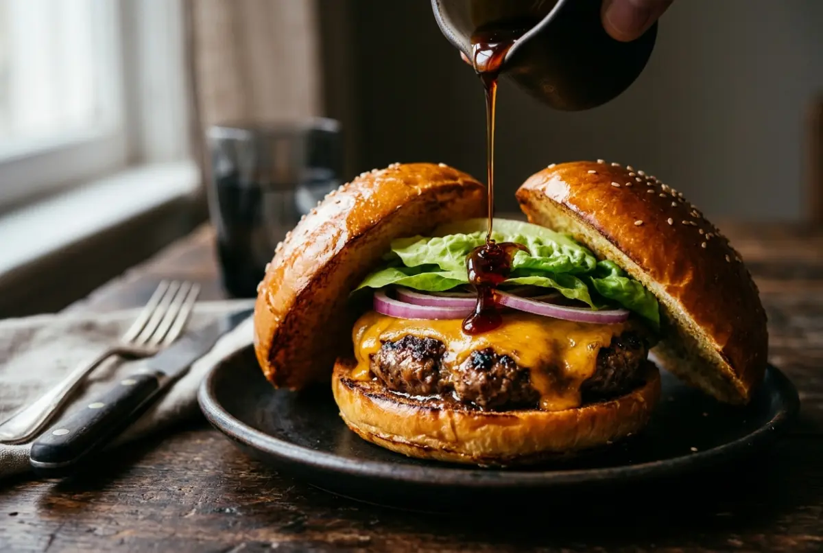 Hamburguesa con miel picante