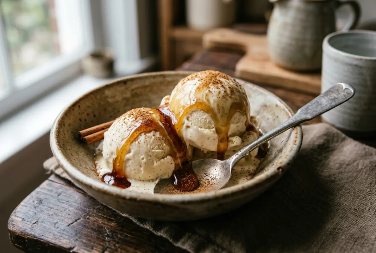 Helado de miel y canela