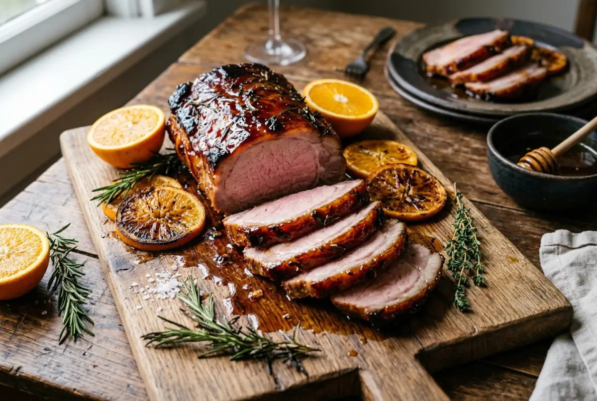 Lomo de cerdo con miel y naranja