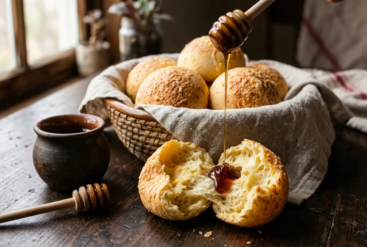 Pandebono con miel