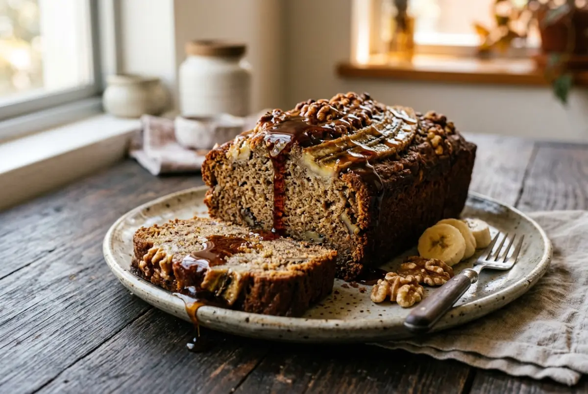 Torta de banano con miel
